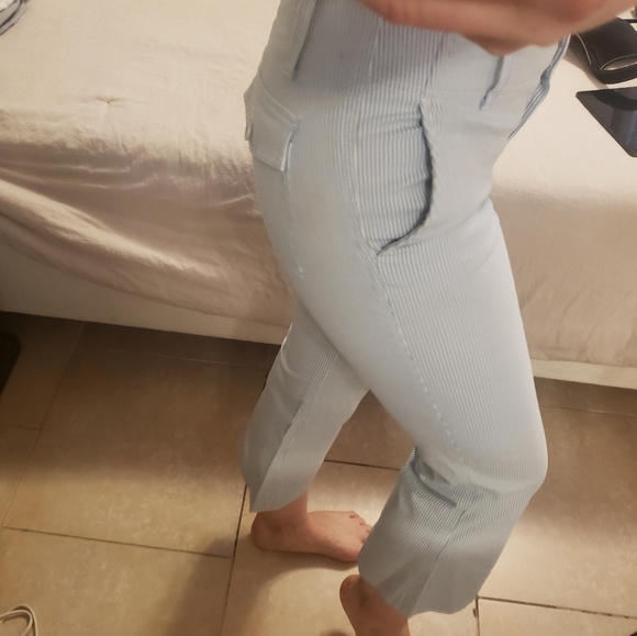 Theory blue white striped cropped pants (0) - Picture 3 of 16